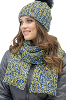 Vivisence Fashionable Long Winter Scarf Made of Warm Two-Coloured Yarn Versatile Elegant and Sporty Outfits Wraps Twice Around the Neck for Extra Warmth, yellow