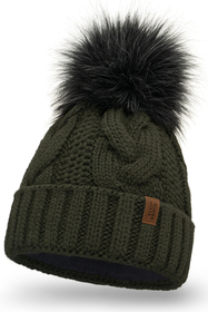 Vivisence Bonnet À Pompon Femme Chaud Et Doux Idéal Pour L’Hiver 7014, vert