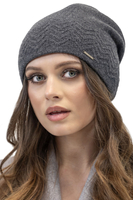 Vivisence Bonnet Femme Doublé Doux Motif Zigzag Ajustement Parfait Automne 7090, graphite