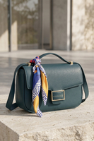 Vivisence Femme Foulard En Soie Carré Bords Roulottés Confort Et Style, jaune/bleu marine