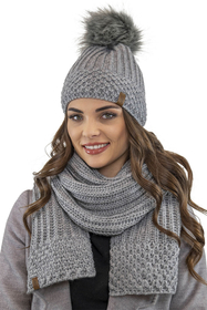 Vivisence Écharpe Tricotée Femme Classique Douce Et Chaude Pour L’Hiver 7016S, gris clair