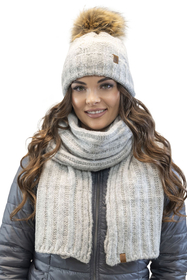Vivisence Bonnet À Pompon Femme Doublé Polaire Ajustement Parfait Pour L’Hiver 70101, gris clair
