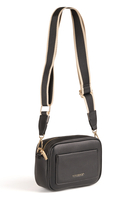 Vivisence Damen Schultertasche mit Reißverschluss Verstellbarer Riemen, Schwarz