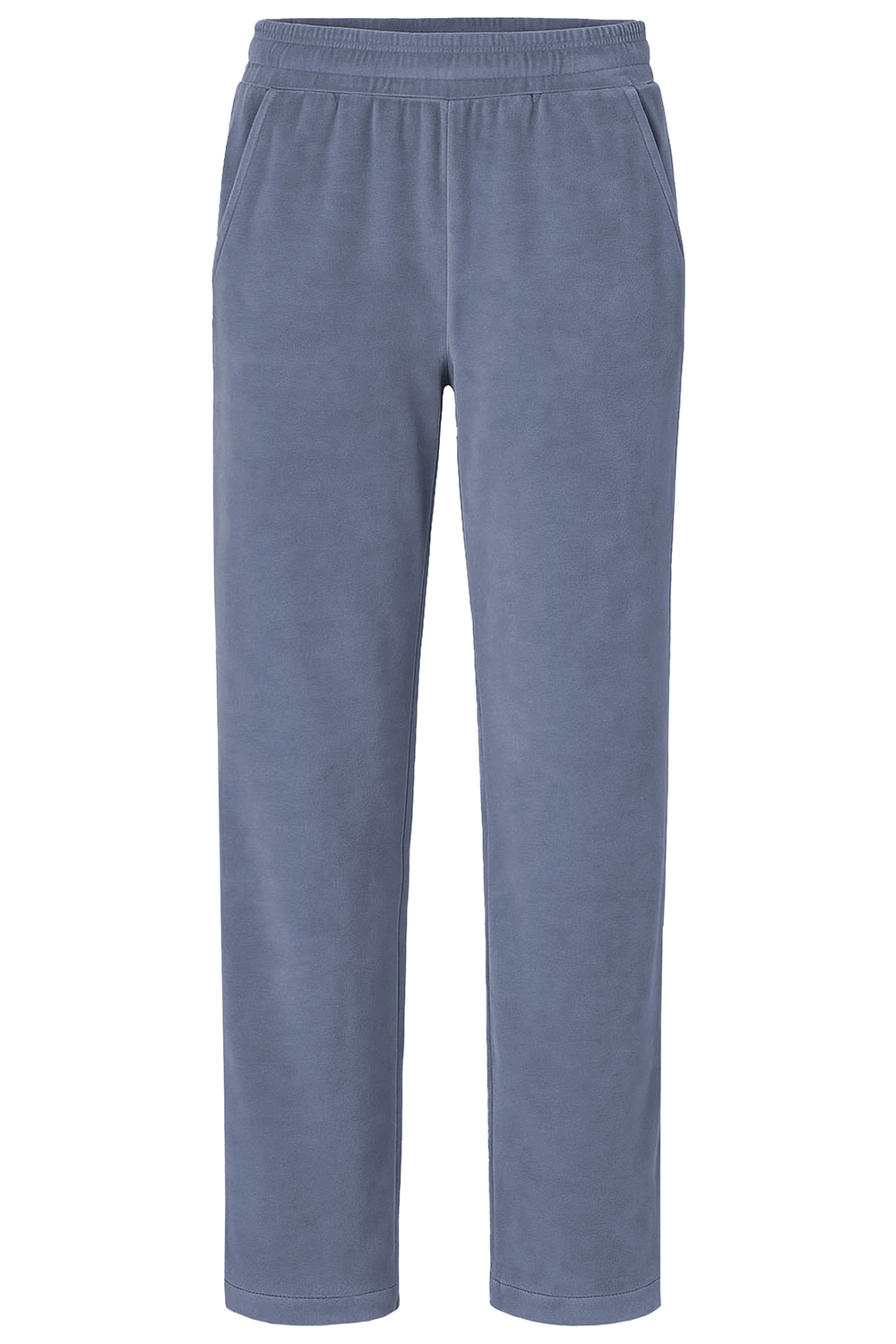 Vivisence Damen Velour Jogginghose Mit Geradem Bein Und Elastischem Bund Bequeme Freizeithose Für Zuhause Sport Und Alltag 9105, Blau