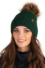 Vivisence Wintermütze mit Bommel Damen Warmes Ideal Für Kalte Wintertage 7015, grün