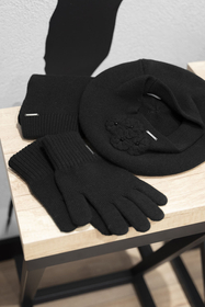 Vivisence Women's Gloves Warm Yarn Perfect For Cold Days 7204, black