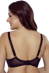 Vivisence Soft Cup Bra Mesh Lace Underwired Lingerie, black