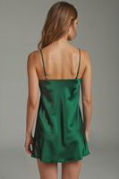 Vivisence Nightdress Satin Adjustable Straps Soft and Pleasant Fabric 2039, green