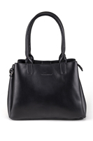 Vivisence Women's Tote Bag Triple Compartment Magnetic Closure, black