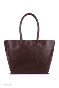 Vivisence sac porté épaule shopper polyuréthane sac cabas femme, brun