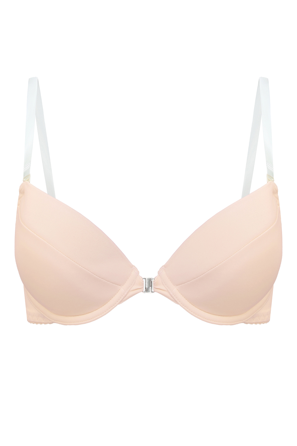 Vivisence Women's Clear Strap Bra Push Up Invisible Backless Clear Back Bra with Transparent Straps for Backless Dresses, beige