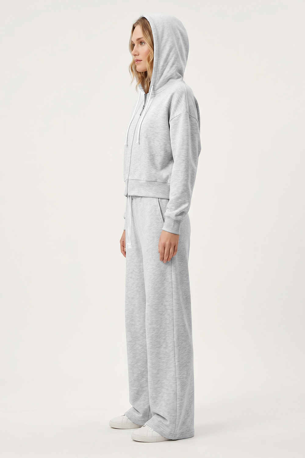 Vivisence Damen Jogginganzug Jacke Mit Reißverschluss für Komfort und Taschen, Grau