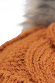 Vivisence Stylish Women's Winter Set Including Pompom Hat And Cozy Snood Scarf Made From Soft And Warm Fabric Smooth Fleece Lining Ideal For Cold Days, orange