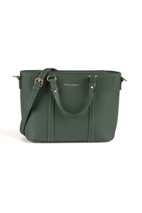Vivisence Damen Schultertasche mit Reißverschluss Verstellbarer Riemen, Grün