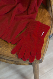 Vivisence Women's Winter Gloves Wool Ideal For Cold Weather 7201, red