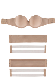 Vivisence Femme Soutien-Gorge Bandeau Sans Bretelles et Sans Dos avec Bretelle Amovible Balconnet pour de mariée de Bal Robes Robes de soirée Robes 1065, beige
