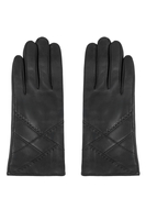Vivisence Femme Gants En Cuir Hiver Doublés Laine Confort Et Chaleur Durable, noir