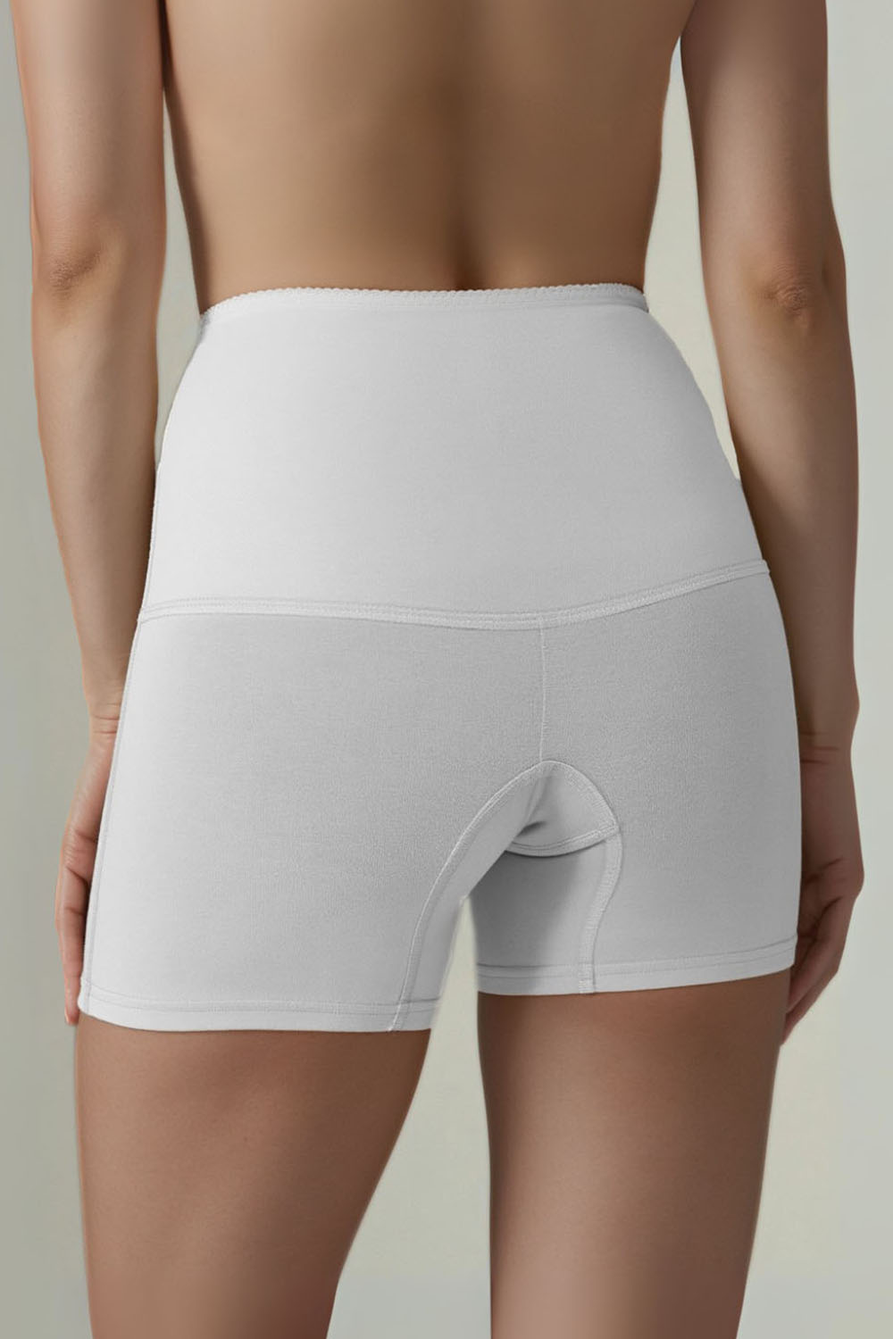 Vivisence Women's Slimming Shorts Cotton High Waist Invisible Under Clothes 4102, White