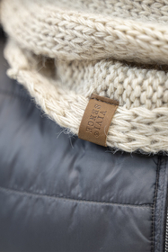 Vivisence Loop Schal Strick Zweimal Gefaltet Ideal Wärm Für Wintertage 7103, hellbeige