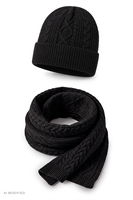 Vivisence 70128 KMPL Sets Sets hat + scarf, czarny