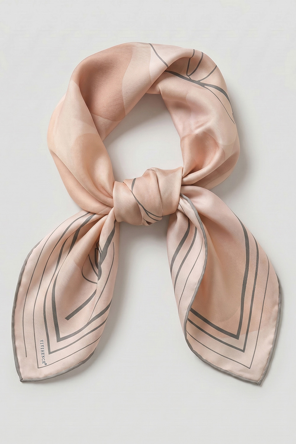 Vivisence Damen Seidentuch Reine Seide Handgerollte Kanten Sanfter Tragekomfort, Beige