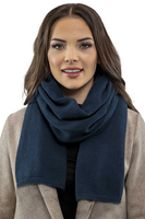 Vivisence Femme Ensemble Élégant Béret Et Écharpe Automne et Hiver En Laine Style Classique Ajustement Parfait Confort Thermique Accessoire Idéal Pour Les Froides Journées 7037Kmpl, bleu foncé