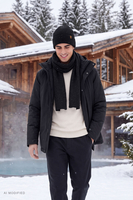 Vivisence Herren Beanie Mütze Merinowolle Seide Wintermütze, schwarz