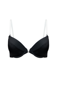 Vivisence Soutien Gorge Push Up Dos Nu Silicone Bretelles Dos Ouvert 1086, noir