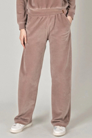 Vivisence Damen Velour Jogginghose Mit Geradem Bein Und Elastischem Bund Bequeme Freizeithose Für Zuhause Sport Und Alltag 9105, Beige