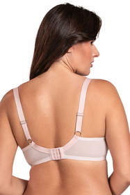 Vivisence Womens Lace Underwire Bra With Soft Cups Adjustable Straps Mesh Details Ideal For Everyday Wear, pink