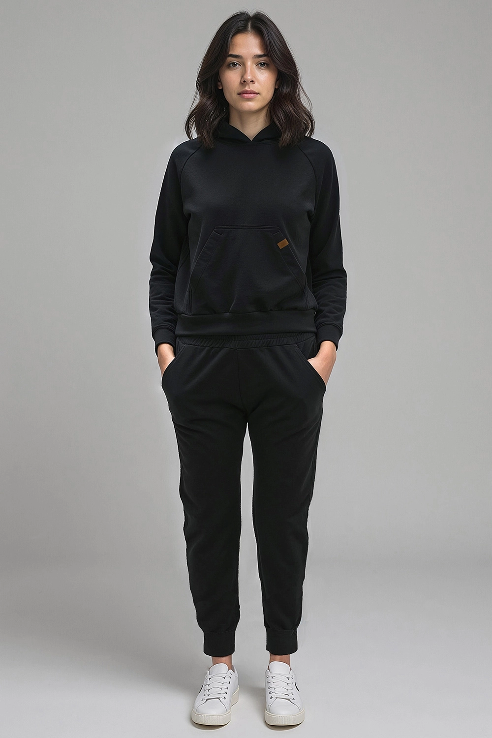 Vivisence Women's Tracksuit Set With Loose Hoodie And Tapered