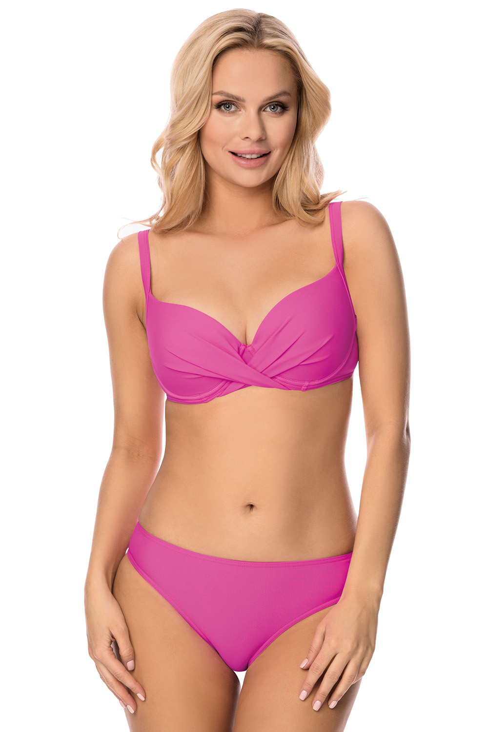 VIVISENCE Bikini Oberteil Damen Verstellbar Träger Bademode Formt die Brust 3209, pink 2