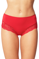 Vivisence Dame Slip Unterhose Spitze Bund Gummispitze Unterwäsche klassisch 4008, Rot