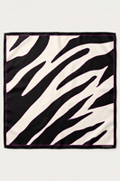 Vivisence Women Silk Scarf Silk Bandana Hand Rolled Edges Comfort and Elegance, black/white/zebra