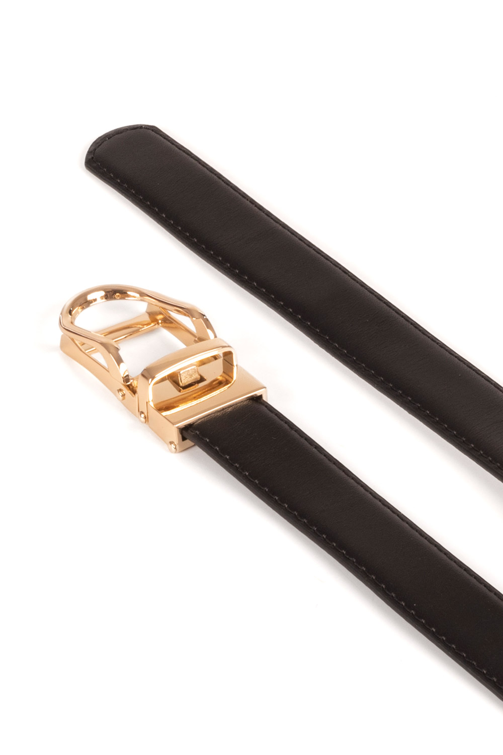 Vivisence Damen Ledergürtel Gürtel Echtleder goldene Schnalle Modischer P0005, Schwarz
