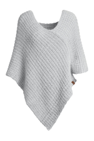 Vivisence Women Poncho Asymmetric Knit Soft Touch Comfort For Layering, Grey