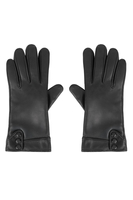 Vivisence Femme Gants En Cuir Hiver Doublure Laine Boutons Élégants Chaleur, noir