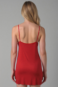 Vivisence Femme Chemise De Nuit Viscose Dentelle Nœud Élégante Ajustée 2040, rouge