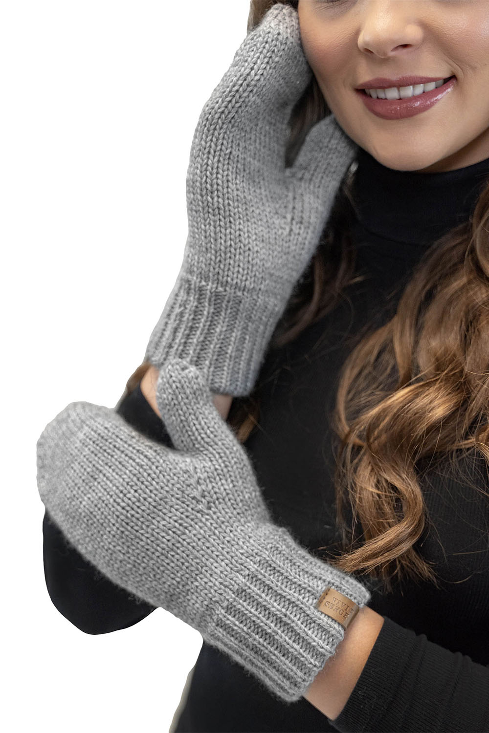 Vivisence Women's Winter Mittens Comfort On Cold Days 7015, light grey