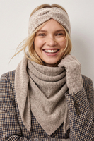 Vivisence Women's triangular knitted scarf easy to style, beige