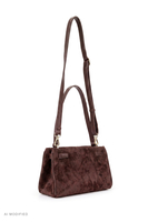 Vivisence Suede-Feel Shoulder Bag, Polyester Crossbody Bag, brown