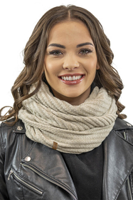 Vivisence Damen Loopschal Zweifach Gefaltet Ideal Für Kalte Wintertage 7017S, beige