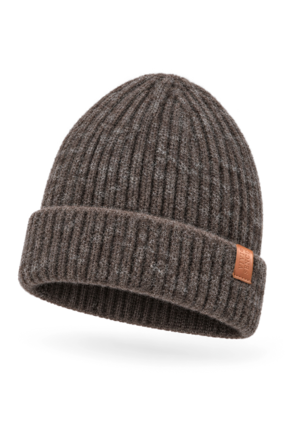 Vivisence Damen Beanie mit Umschlag für kalte Tage, braun