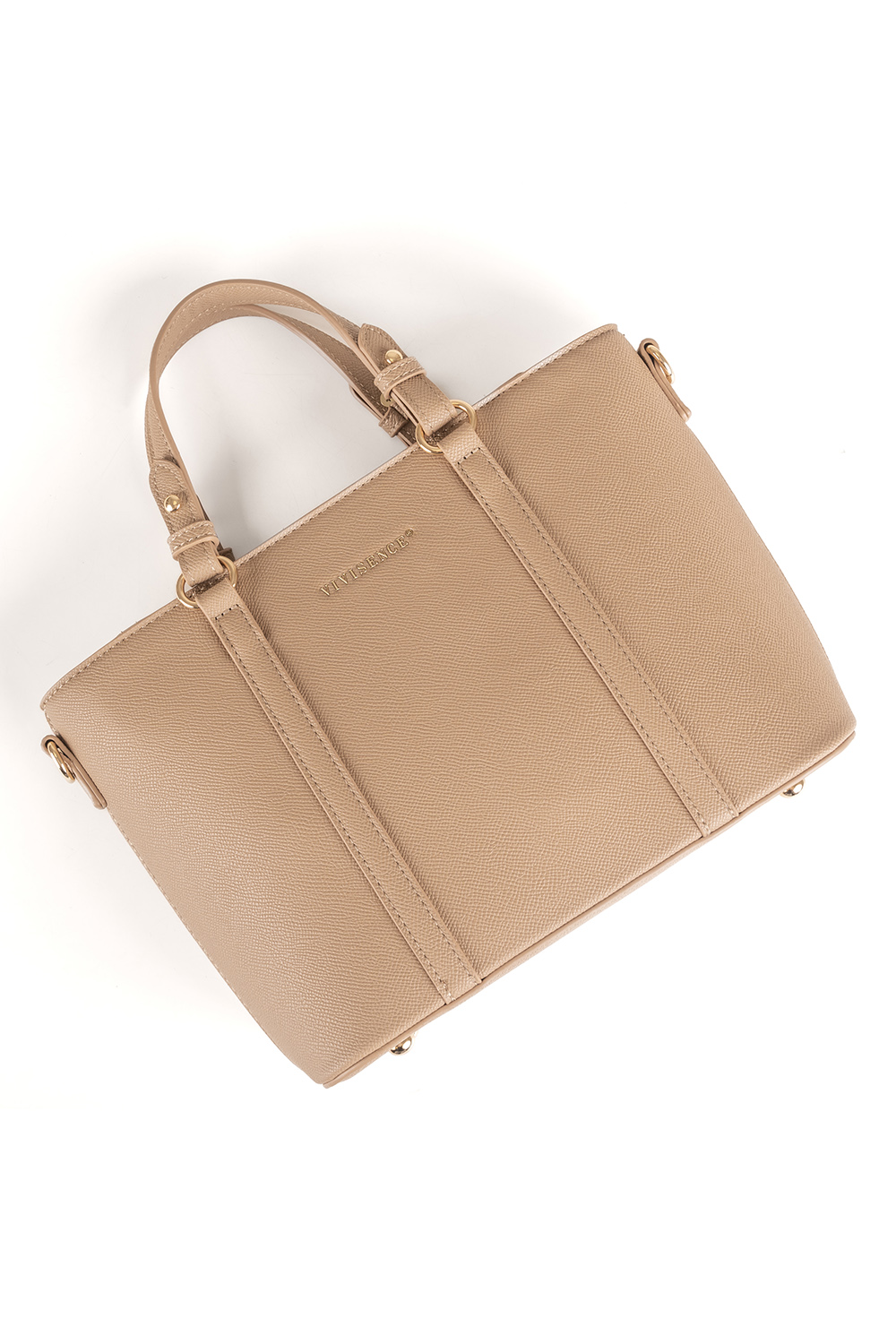 Vivisence Sac Porté Main Femme Compartiment Zippé L'élégance au Quotidien, beige
