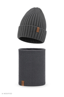 Sets Sets hat + loop scarf, Dark Grey