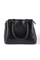 Vivisence Women's Tote Bag Triple Compartment Magnetic Closure, black