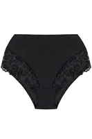 Vivisence Dame Slip Unterhose Spitze Bund Gummispitze Unterwäsche klassisch  4008, schwarz