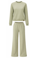 Vivisence Femme Ensemble de Survêtement Sweat Et Pantalon Tissu Extensible Confort Quotidien, olive