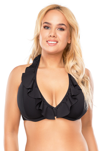 Vivisence Bikini Oberteil Damen Weiche Cups Mit Bügel Betont Dekollete, schwarz