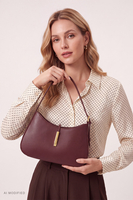 Vivisence Umhängetasche Damen Polyurethan Bagettetasche Schulter, weinrot